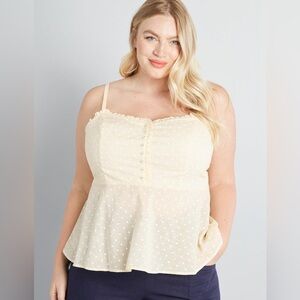 Modcloth Airy Engagement Peplum Top